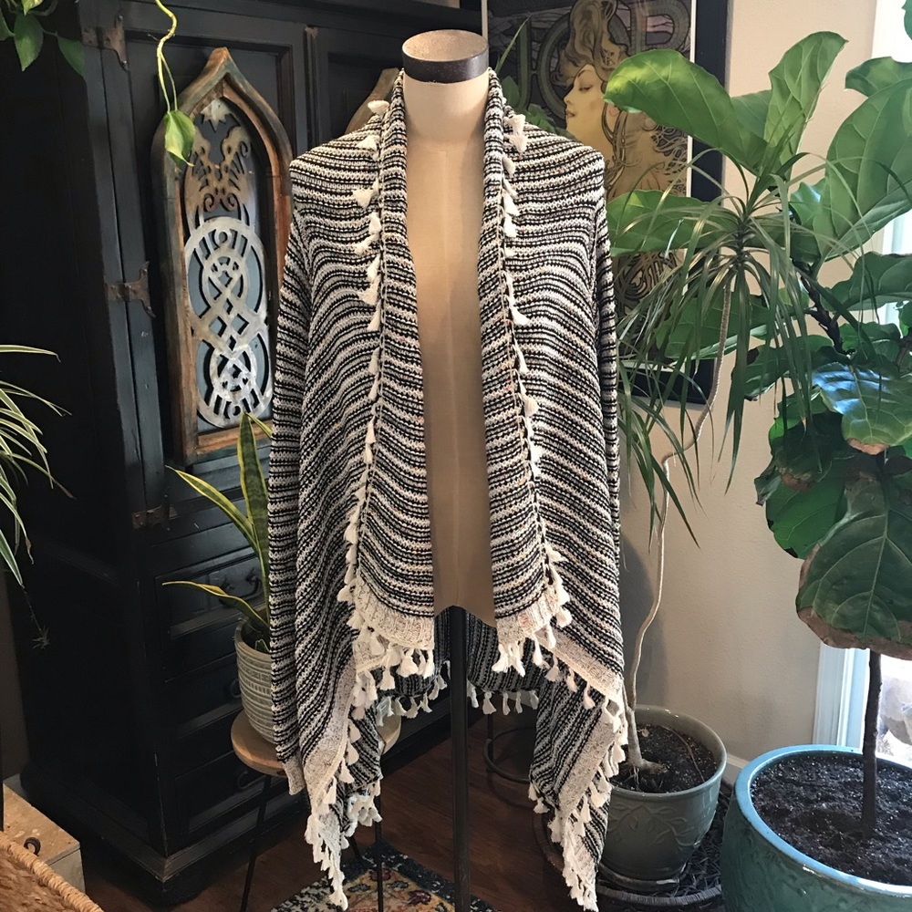 In the beginning waterfall tassel texture cardigan - Picture 3 of 8